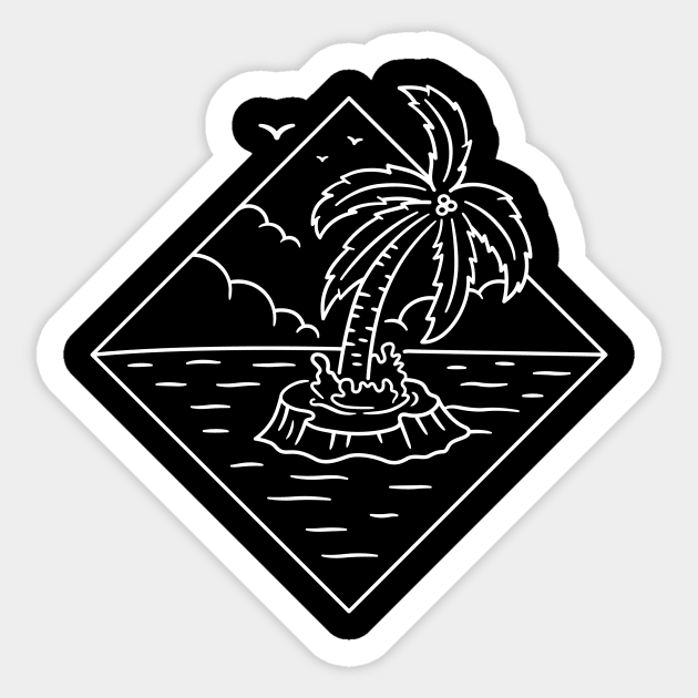 Coconut tree line art Sticker by teeszone_design